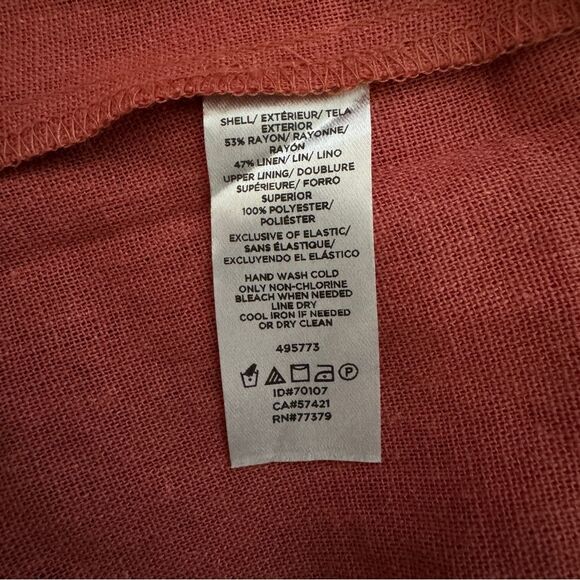 Women's LOFT Lounge Shift coral pink/salmon, v-neck midi Dress, Size S - Picture 13 of 13